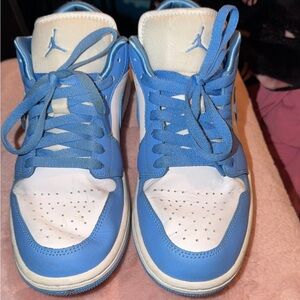 Jordan Blue and White Athletic Shoes